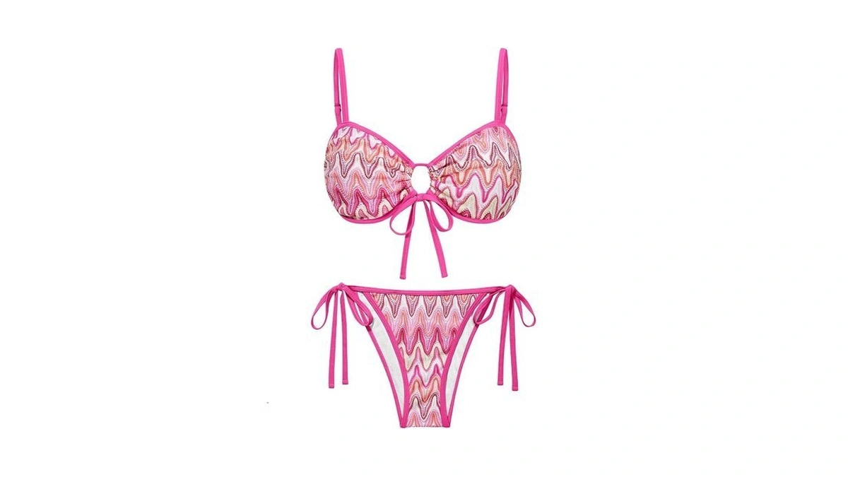 Wiepux Women High Cut Bikini Sets String Crochet Swimsuit Sexy