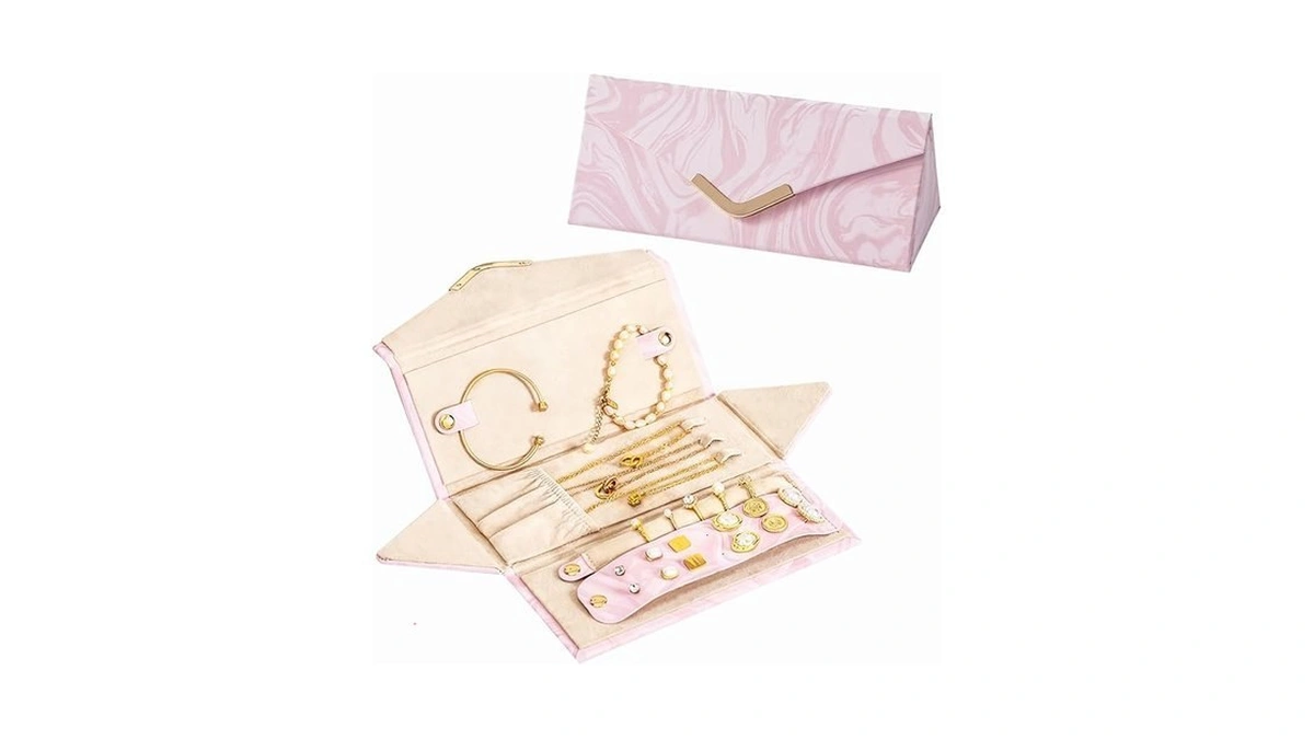 Yoobao Jewelry Case For Women Girls, Triangle Jewelry Box Organizer,