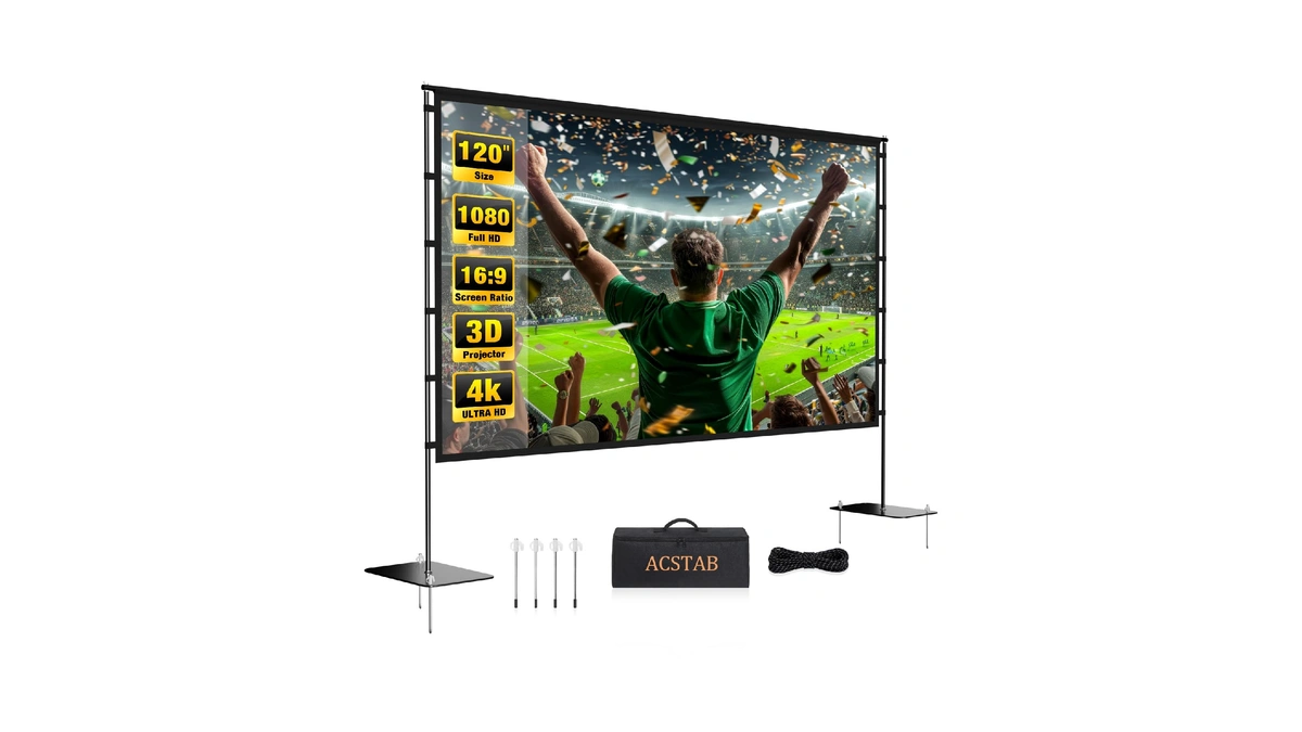 Acstab Outdoor Projector Screen With Stand - 120 Inch Portable