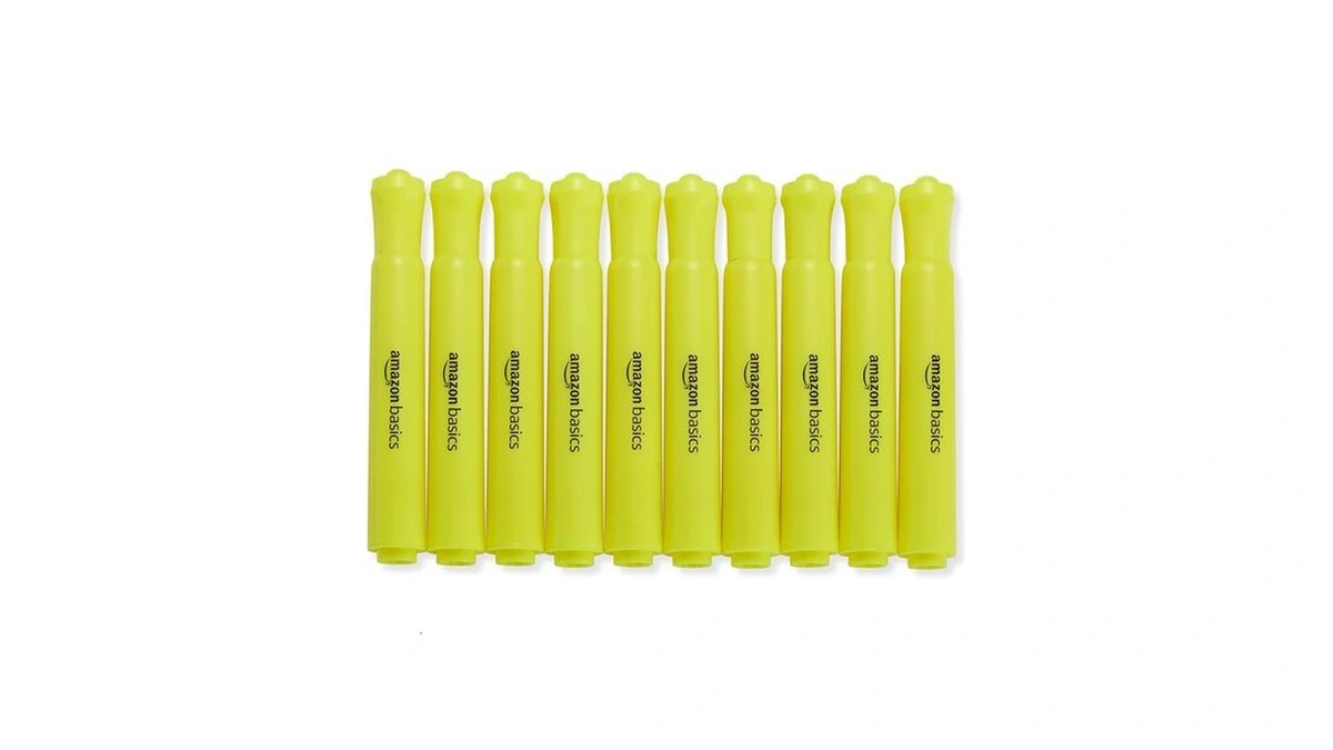 Amazon Basics Tank Style Highlighters, Chisel Tip, Bible Highlighter, Office