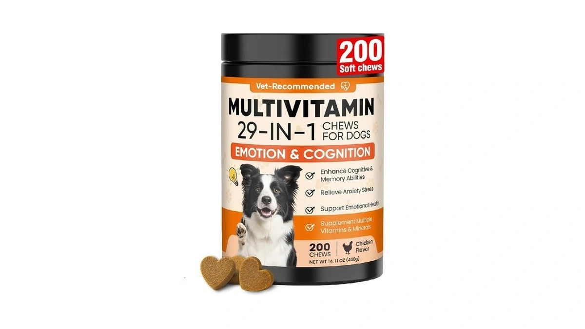 29-in-1 Advanced Cognition Dog Vitamins And Supplement With Melatonin Omega-3
