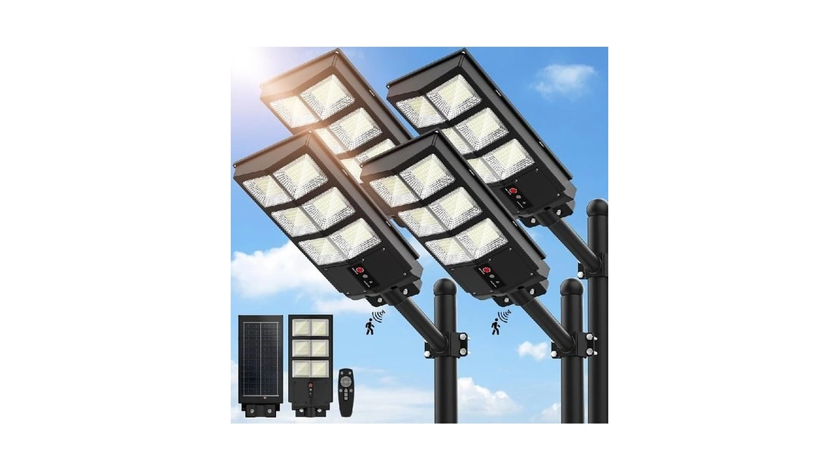 Sunwish Solar Street Lights Outdoor, Wide Angle Solar Lights Outdoor
