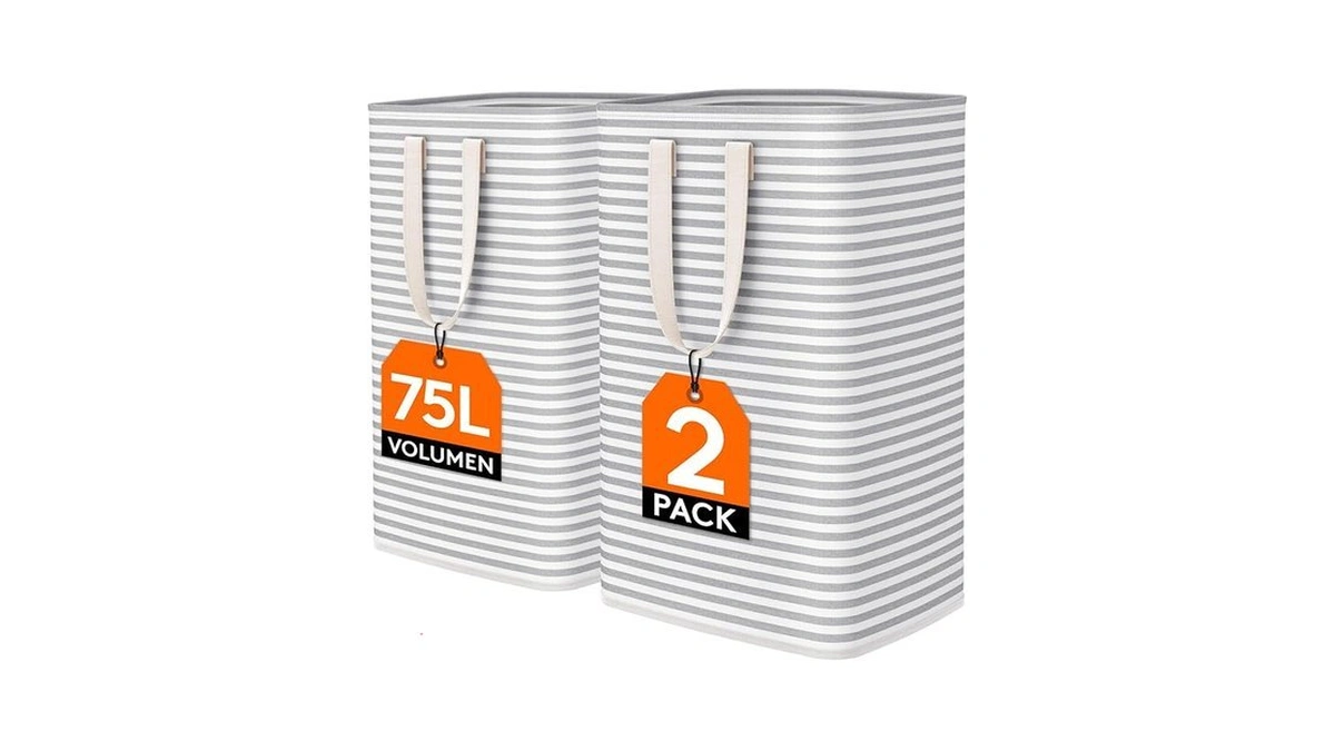 Lifewit 2 Packs Freestanding Clothes Hamper With Carry Handles, Large