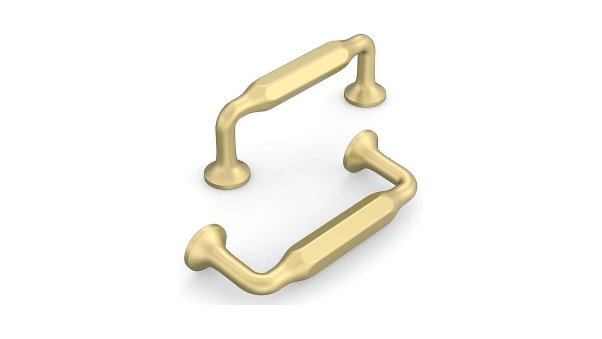 Knoklock 10 Pack 3 Inch(76mm) Kitchen Cabinet Handles Brushed Gold