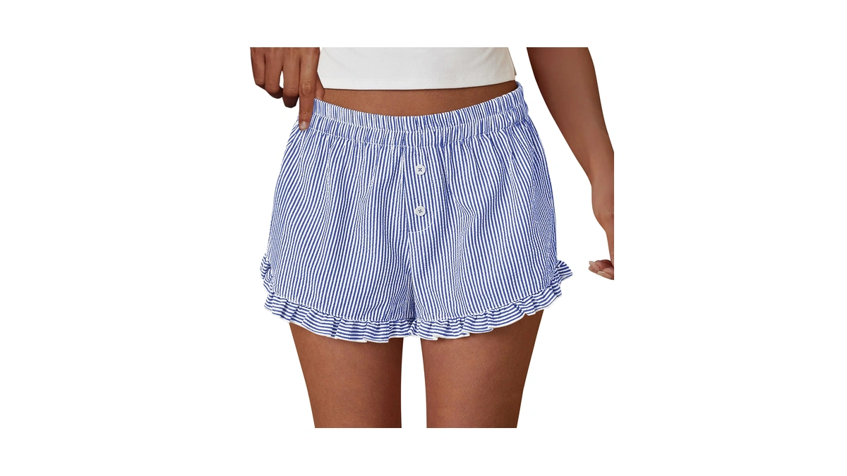 Prettygarden Womens Boxer Shorts Y2k Ruffle Pajama 2026 Summer Spring