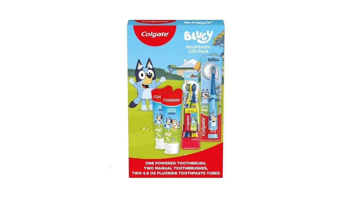 Colgate Kids Bluey Toothbrush And Kids Toothpaste Gift Set, Includes