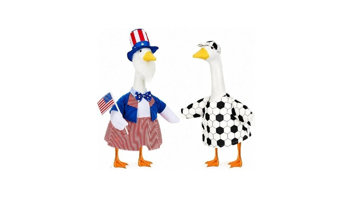 Bafeil 4th Of July Porch Goose Outfit With Soccer Goose