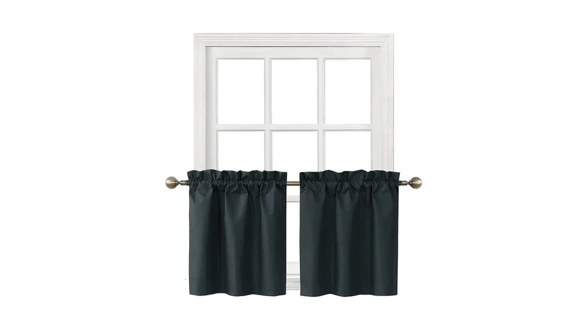 Home Queen Blackout Rod Pocket Tier Curtains For Small Window,
