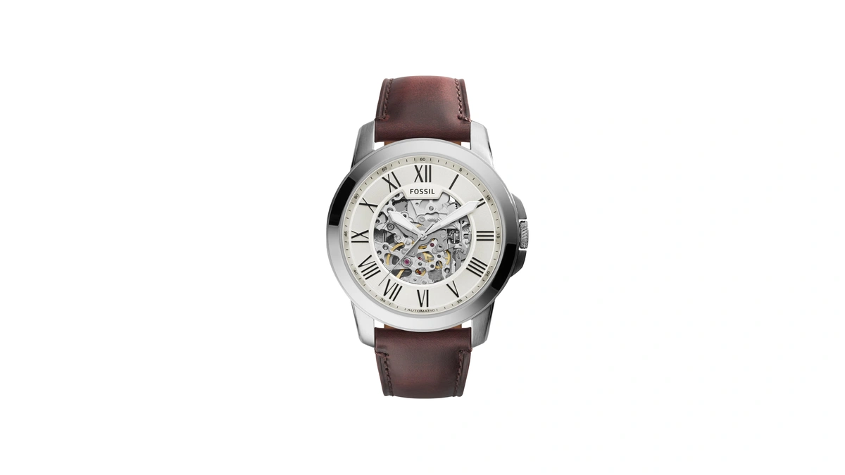 Fossil Men's Watch, Grant Quartz Stainless Steel And Leather Chronograph