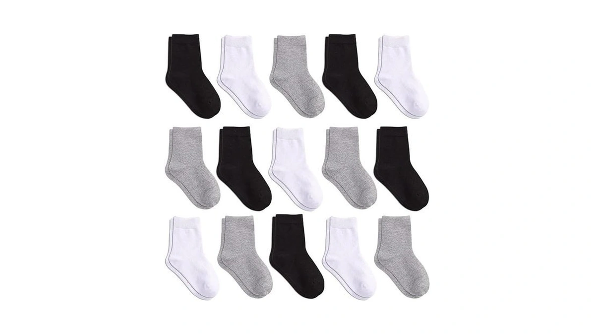 Wafuzi Boys Socks, 15 Pack Toddler Kids Crew Athletic Socks