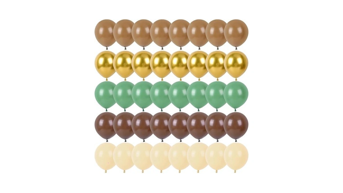 Rubfac Sage Green And Brown Balloons, 65pcs Olive Green Dark
