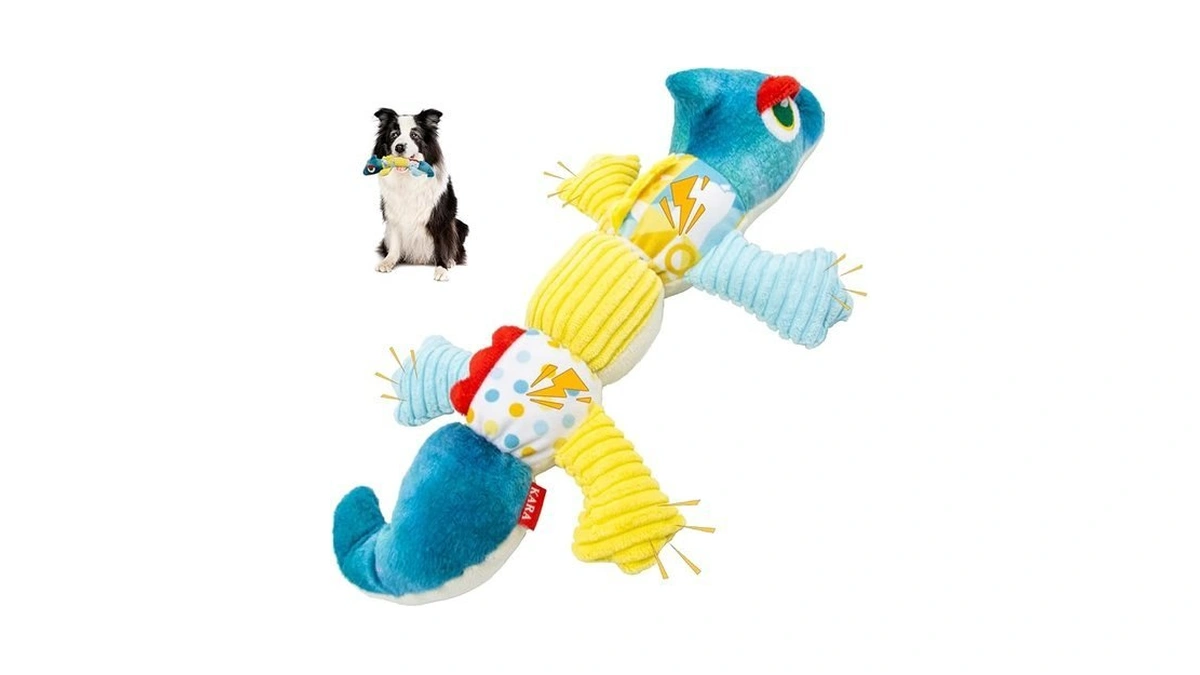 Belieonu Crinkle Dog Toys Squeaky Plush No Stuffing Cute Puppy