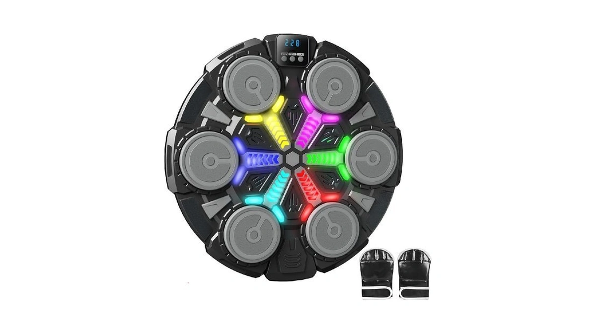 Music Boxing Machine For Kids, Wall Punching Pad With Gloves,