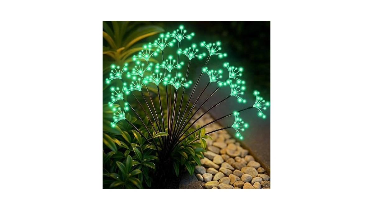 Slyuexu Solar Garden Lights 2 Pack Waterproof Swaying Starburst Light