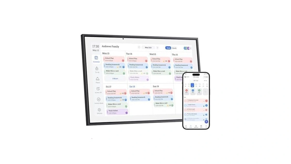 Qunub 10.1 Inch Digital Calendar 2026 Chore Chart, Smart Wall