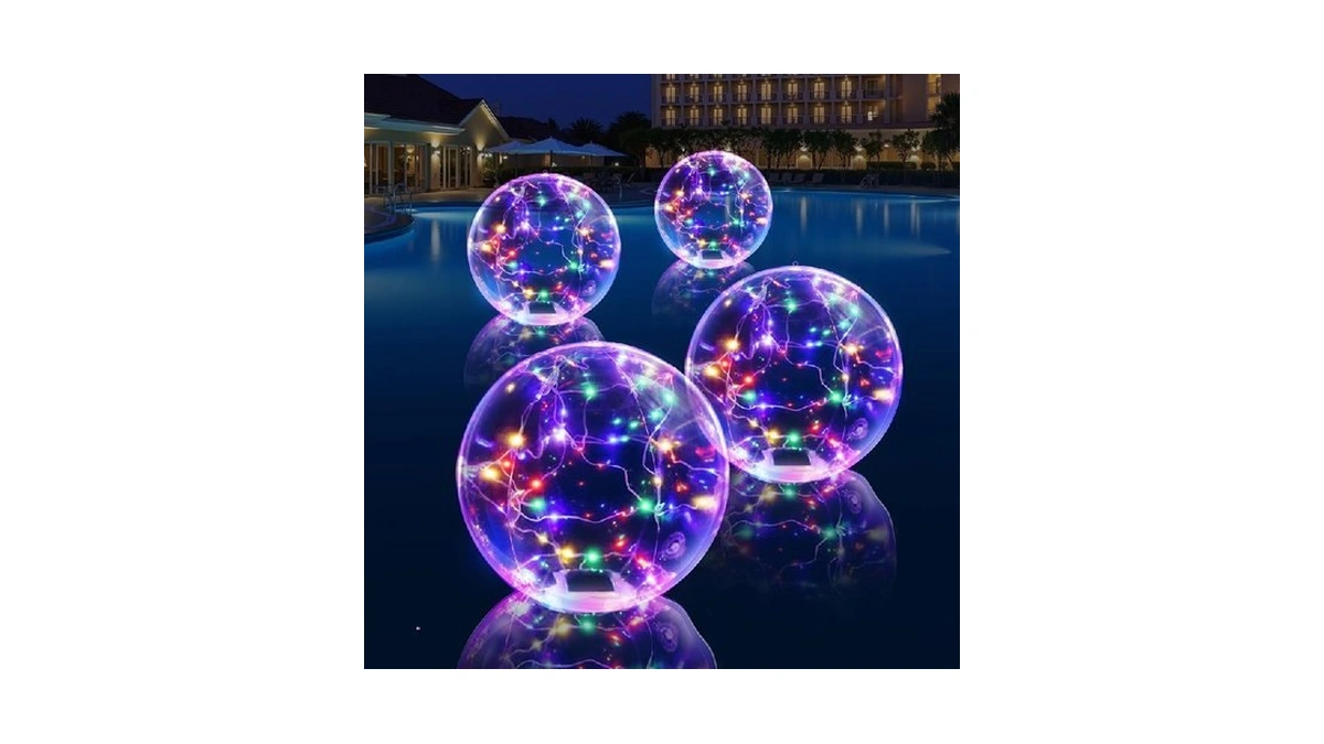 Cootway Floating Pool Lights, 15 Inch Rgb Colorful Solar Pool