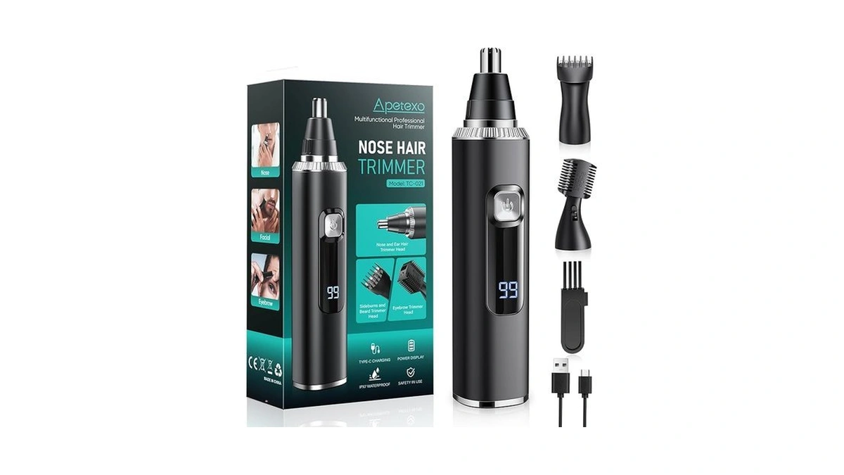 Apetexo Nose Hair Trimmer For Men And Women, Type-c Rechargeable