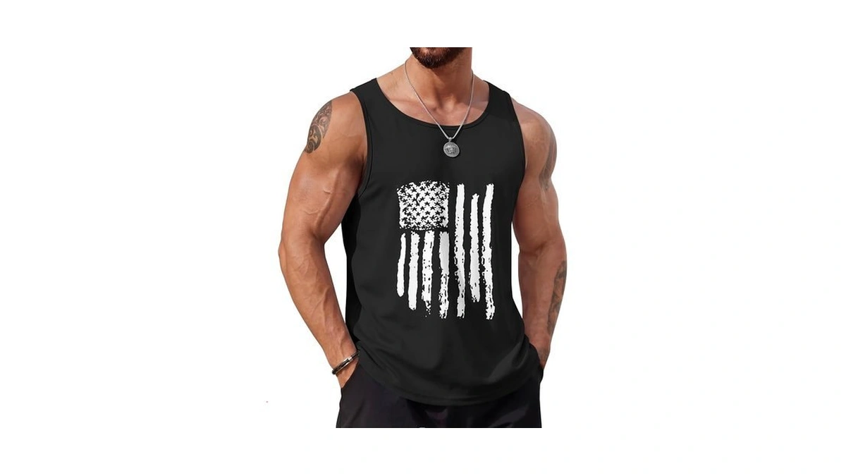 Coofandy Mens Beach Tank Tops Summer Cotton Sleeveless Graphic T