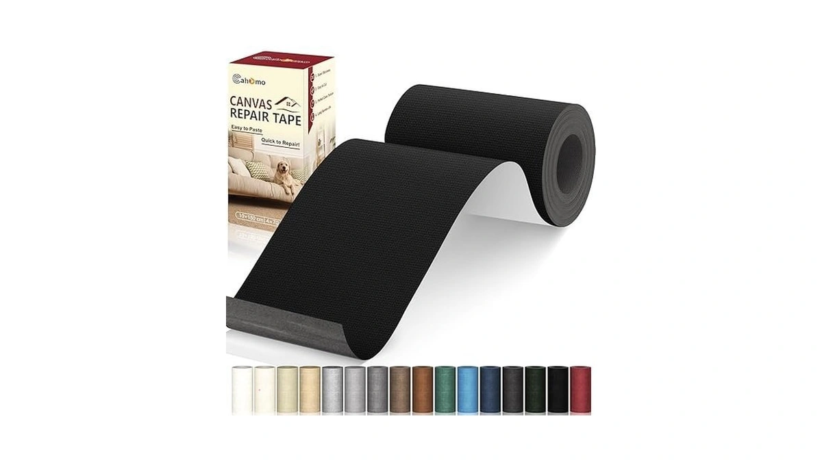 Cahomo Canvas Repair Tape 4x70 Inch, Self Adhesive Canvas Fabric