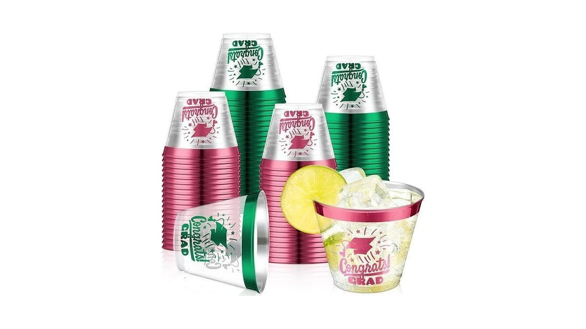 Yinder 100 Pcs Class Of 2026 Celebration 9 Oz Plastic
