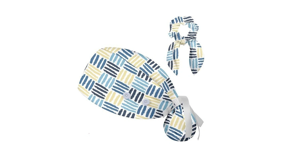 Fun Motifs Scrub Cap Adjustable Working Cap With Button Surgical
