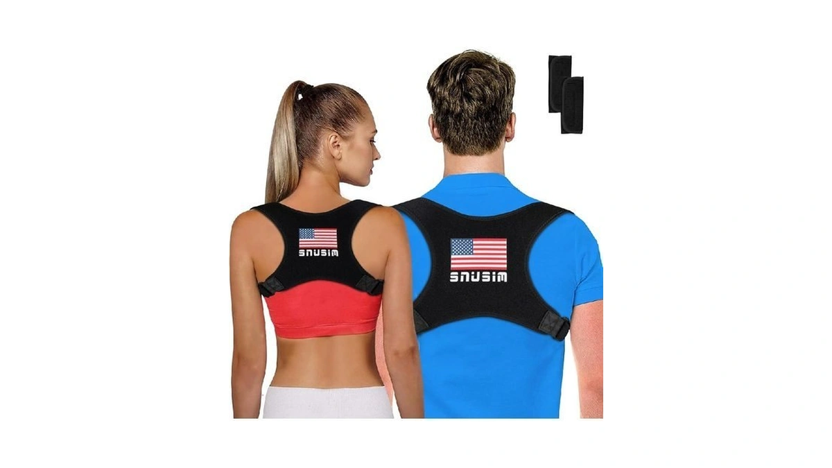 Snusim Posture Corrector Upper Back Brace Neck Shoulder Back Support