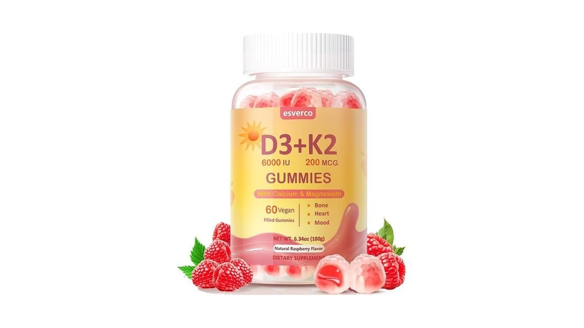 Esverco Vitamin D3 K2 Gummies, 6000 Iu Vitamin D3 +