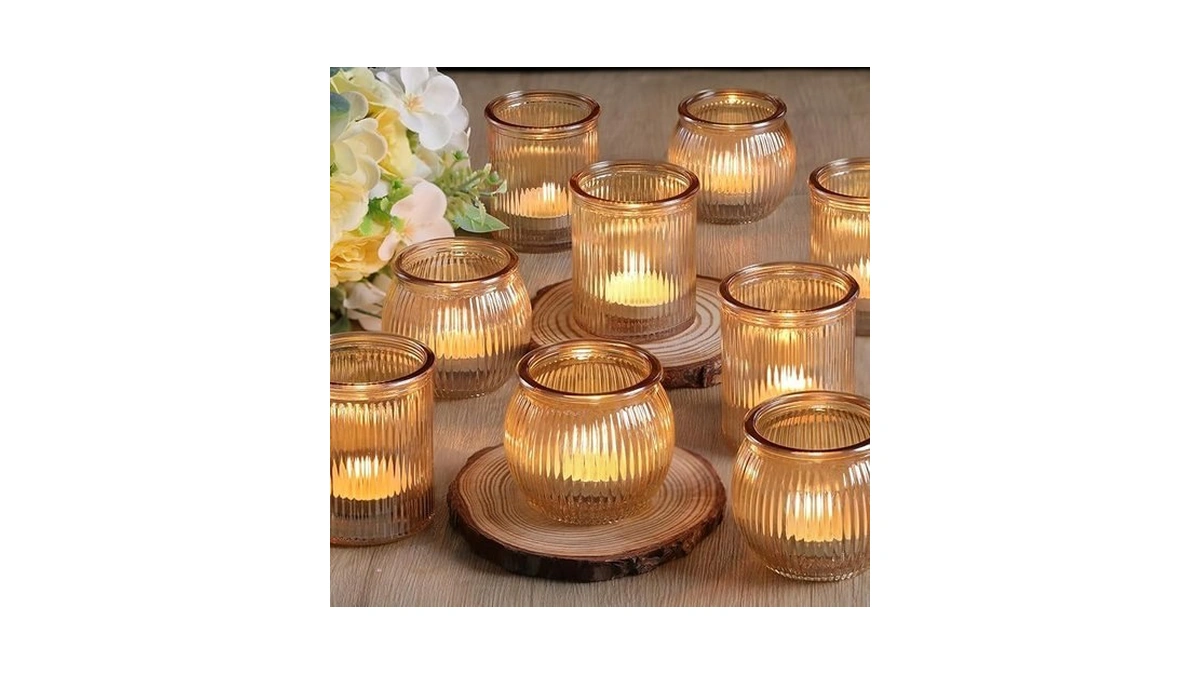 Nitime 12pcs Assorted Gold Votive Candle Holders For Wedding Decor,