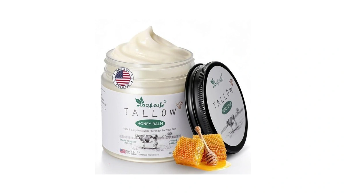 Locyleaf Beef Tallow For Skin, Organic Grass-fed Beef Tallow Balm