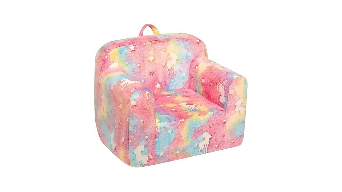 Alimorden Kids Ultra-soft Snuggle Foam Filled Chair, Cuddly Sherpa Reading