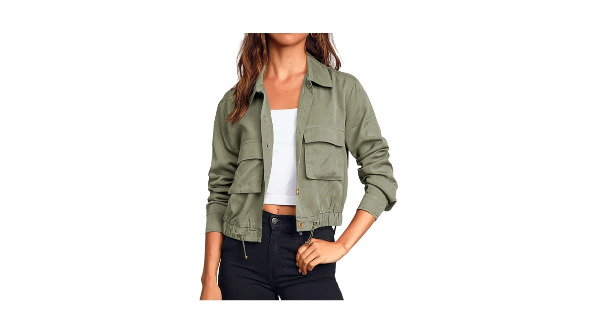 Onedreamer Women Military Safari Cropped Jack...