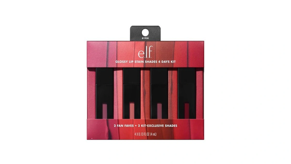 E.l.f. Glossy Lip Stain Shades 4 Days Kit, Long-lasting Lip