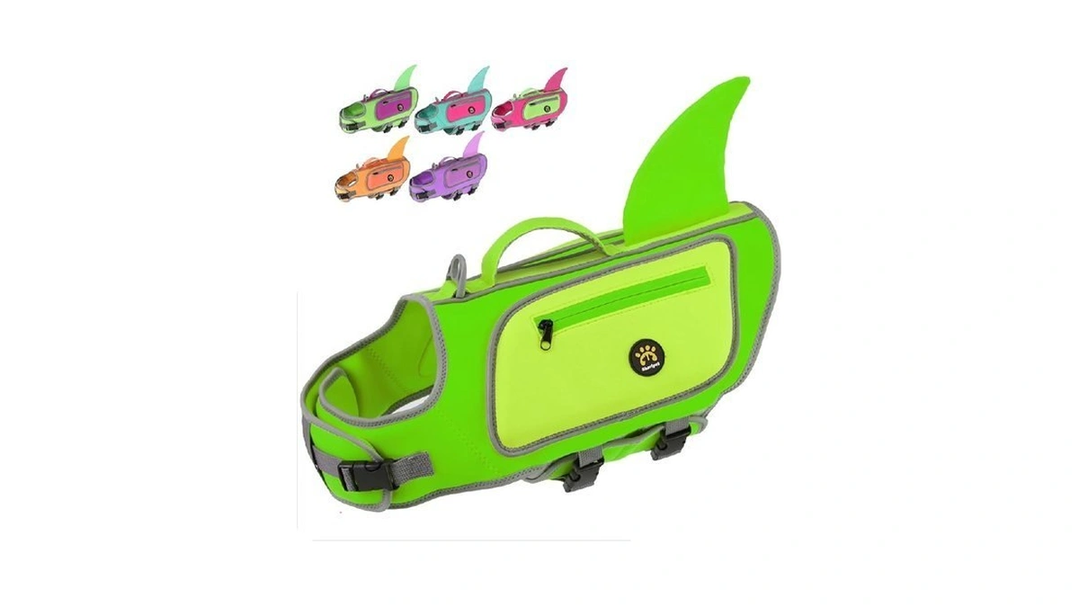 Sheripet Dog Life Jacket, High Buoyancy Shark Dog Safety Vest,