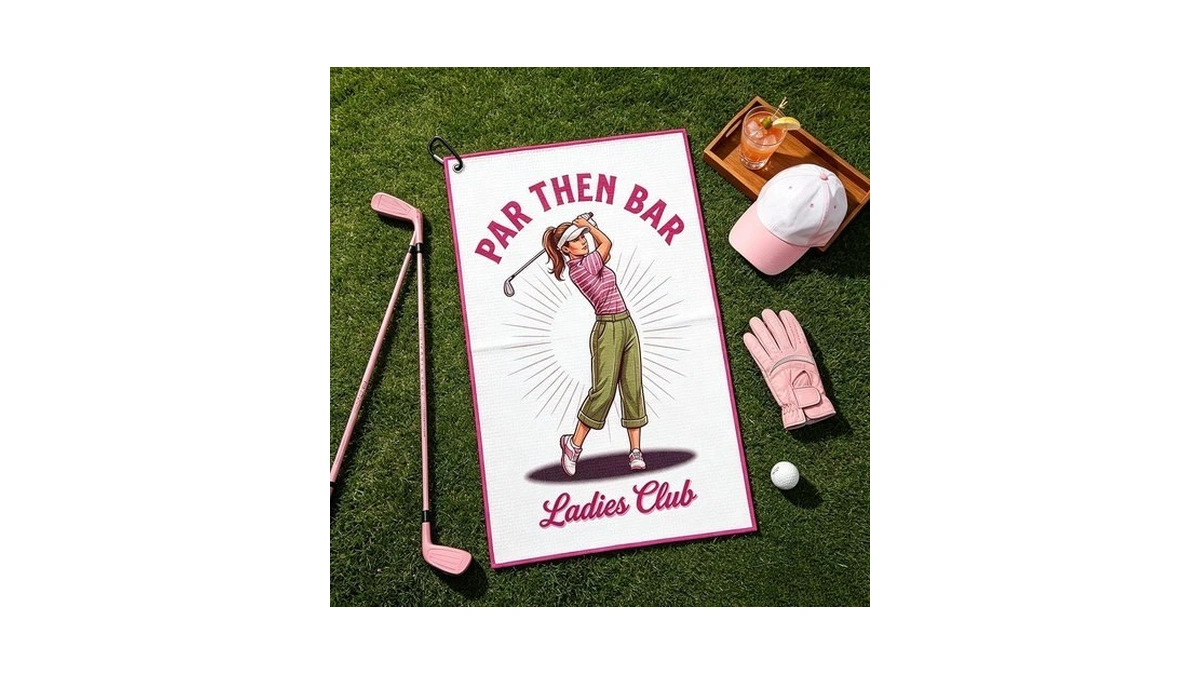Yuboo Funny Golf Towel For Women With Clip, 16x24 Pink