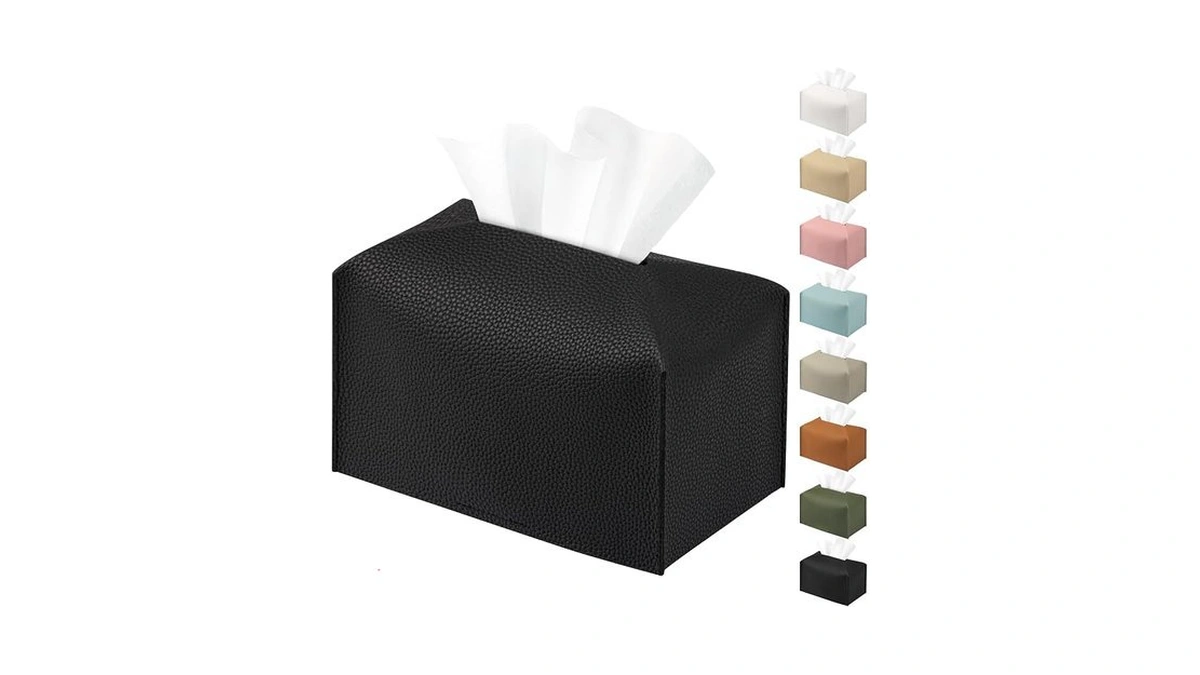 Penglong Pu Leather Tissue Box Cover Holder Rectangle, Long Tissue