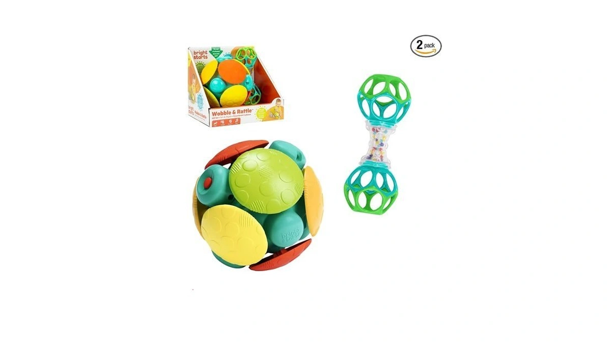 Bright Starts Wobble & Rattle Gift Setβ 2-pk Baby Toys,