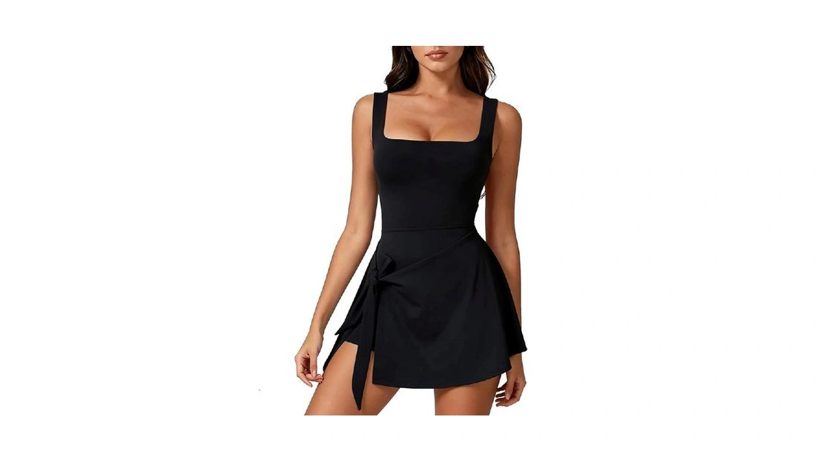 Tennis Athletic Dress For Women With Built-in Shorts – Crisscross