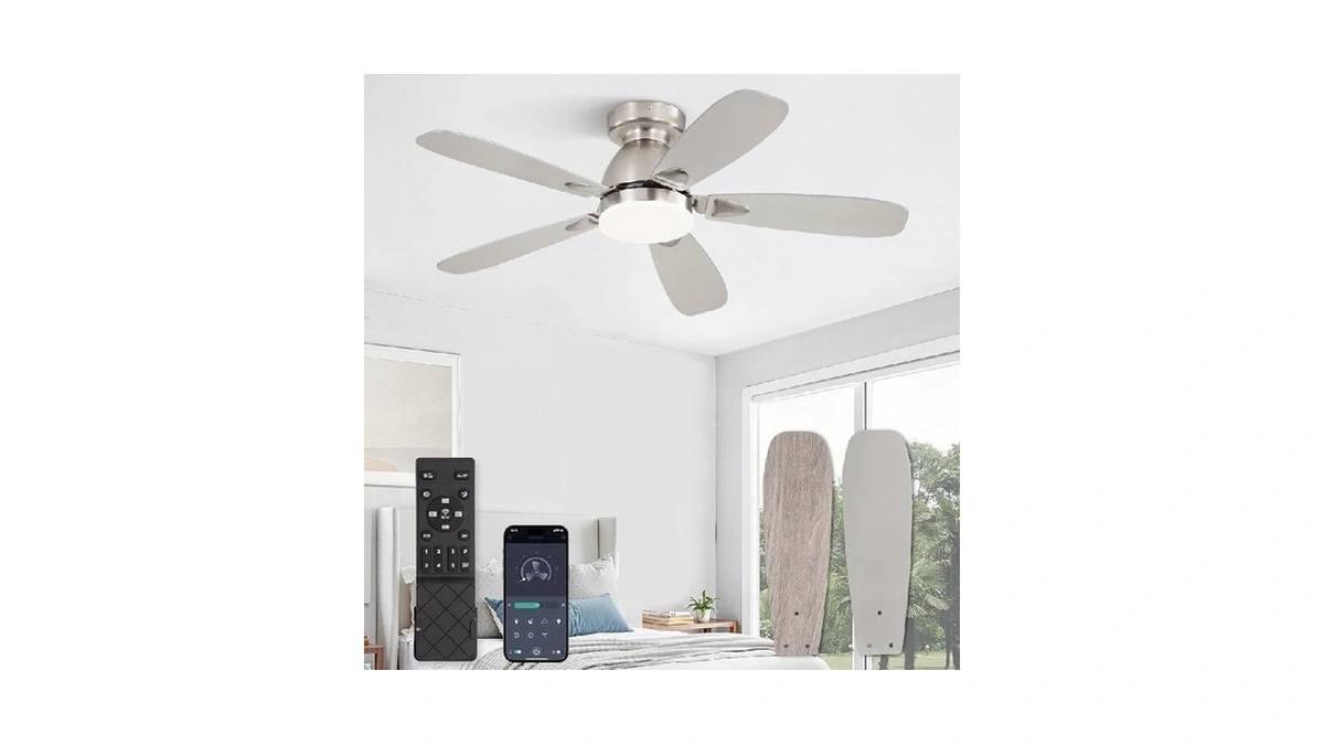 Glowivia 42 Inch Ceiling Fans With Lights And Remote Control,modern