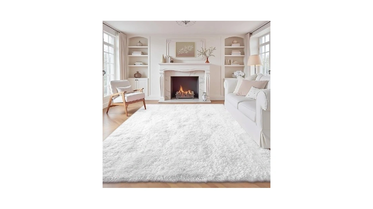 6x9 Area Rug For Living Room: Fluffy Shag Soft Washable