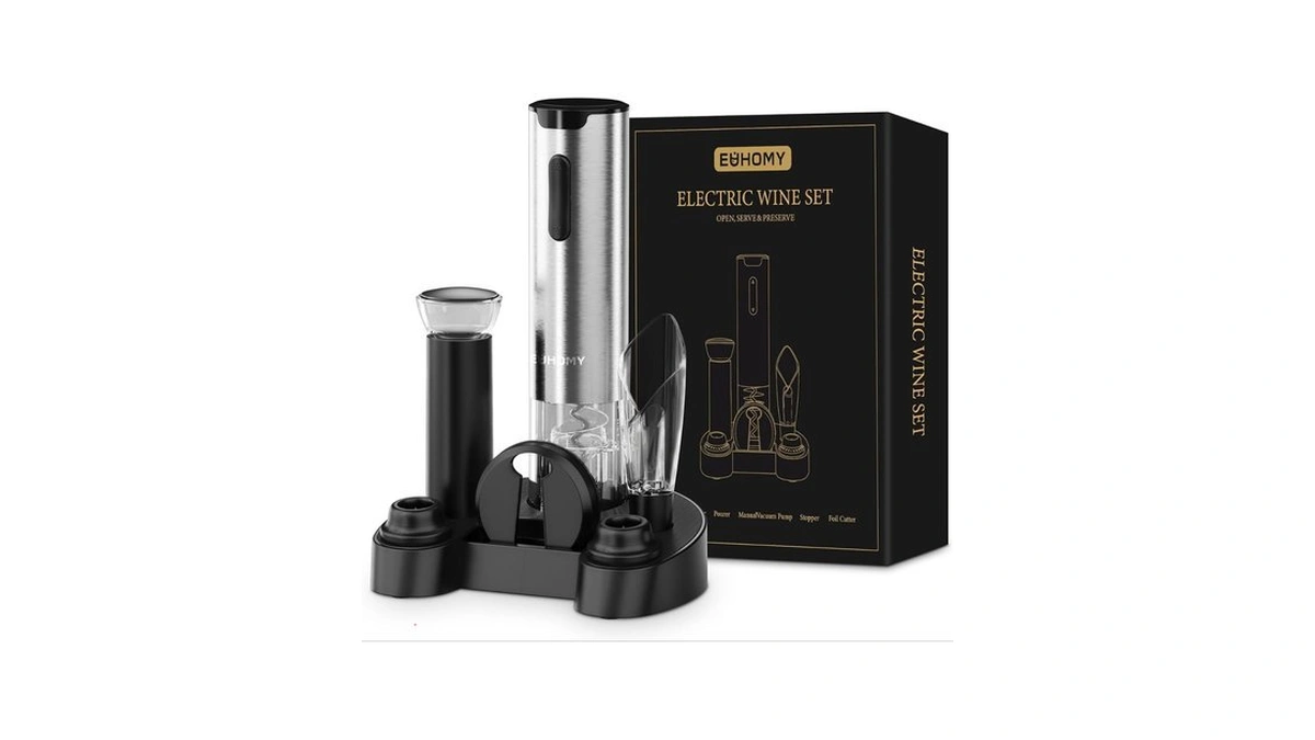 Euhomy Electric Wine Opener With Charging Base, Wine Aerator Pourer