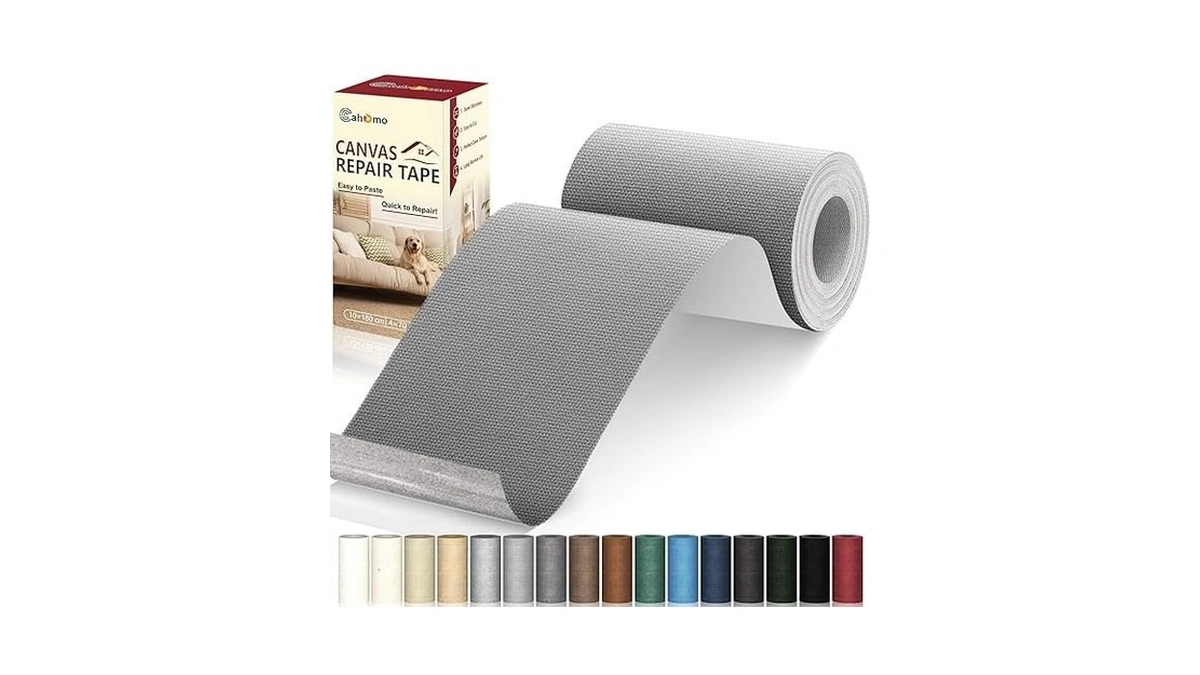 Cahomo Canvas Repair Tape 4x70 Inch, Self Adhesive Canvas Fabric