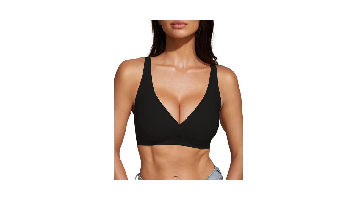 Obind Women Deep V Jelly Bra Push Up Wireless Bralettes