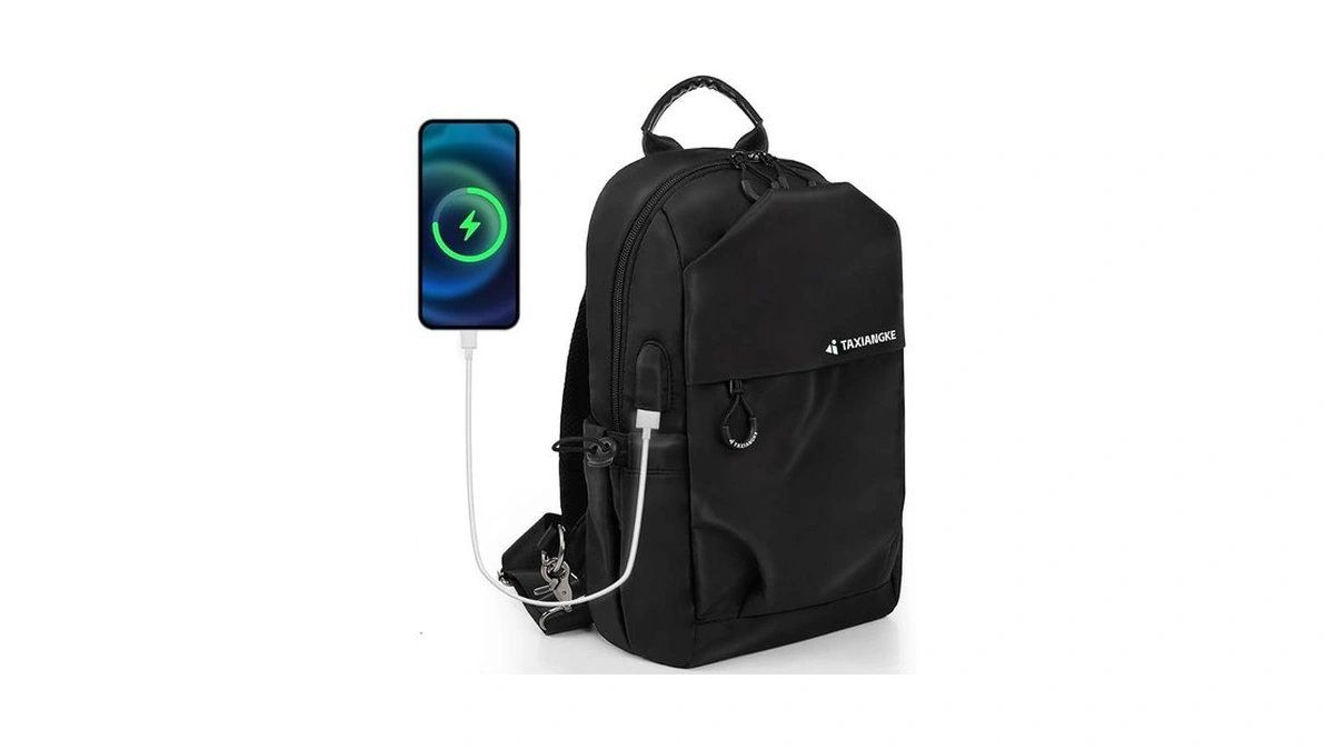 Crossbody Sling Bag For Men Women,water-resistant Black Nylon Single-shoulder Bag,