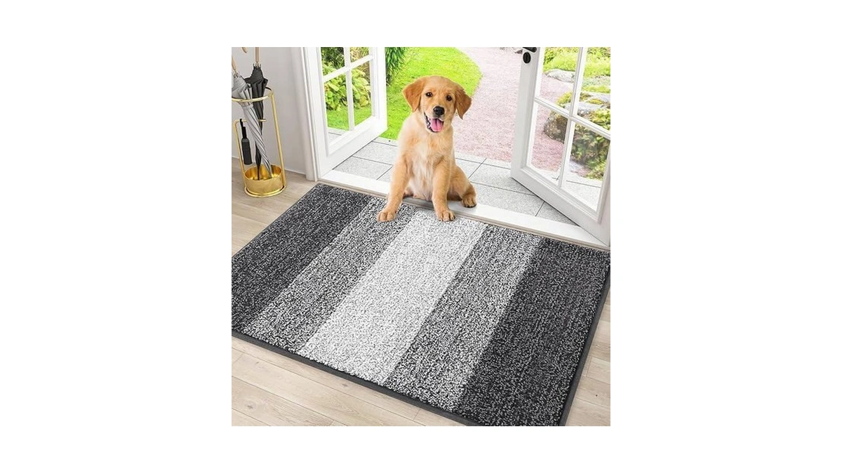 Smiry Dog Door Mat For Muddy Paws, Absorbs Moisture And