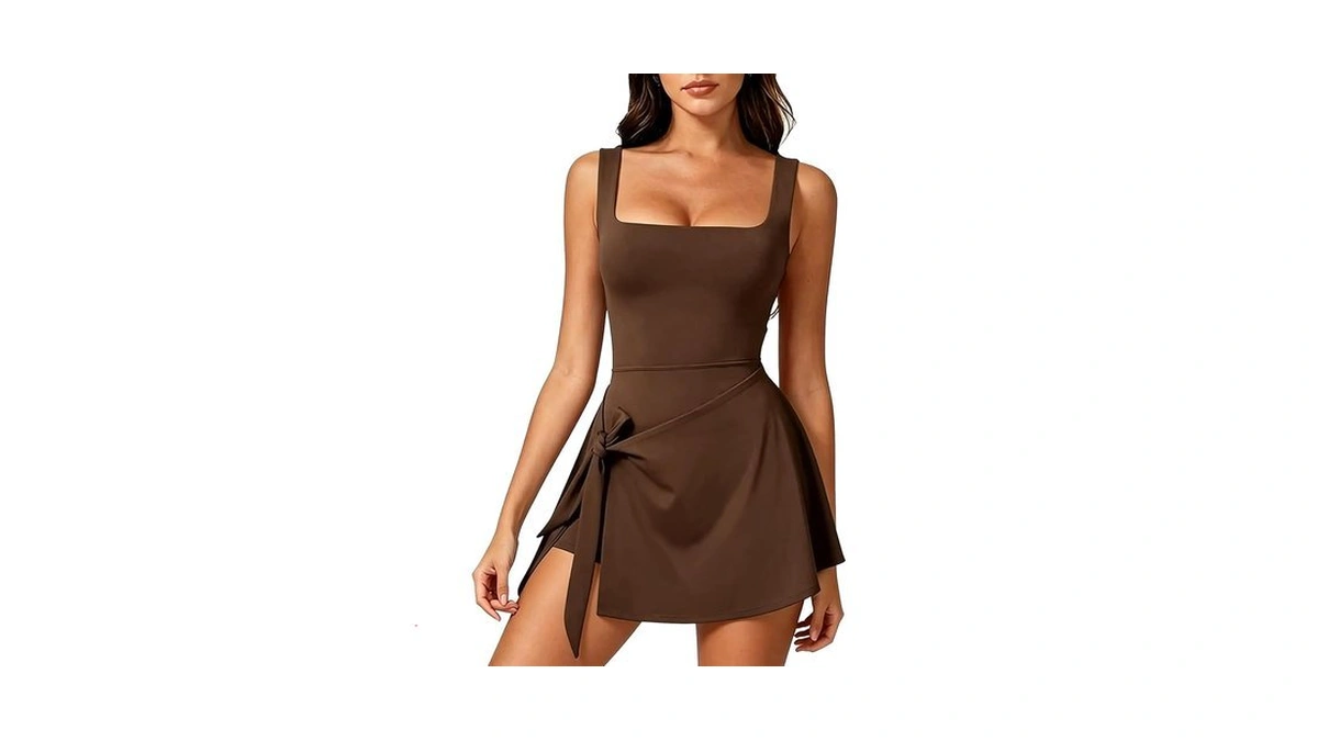 Tennis Athletic Dress For Women With Built-in Shorts – Crisscross