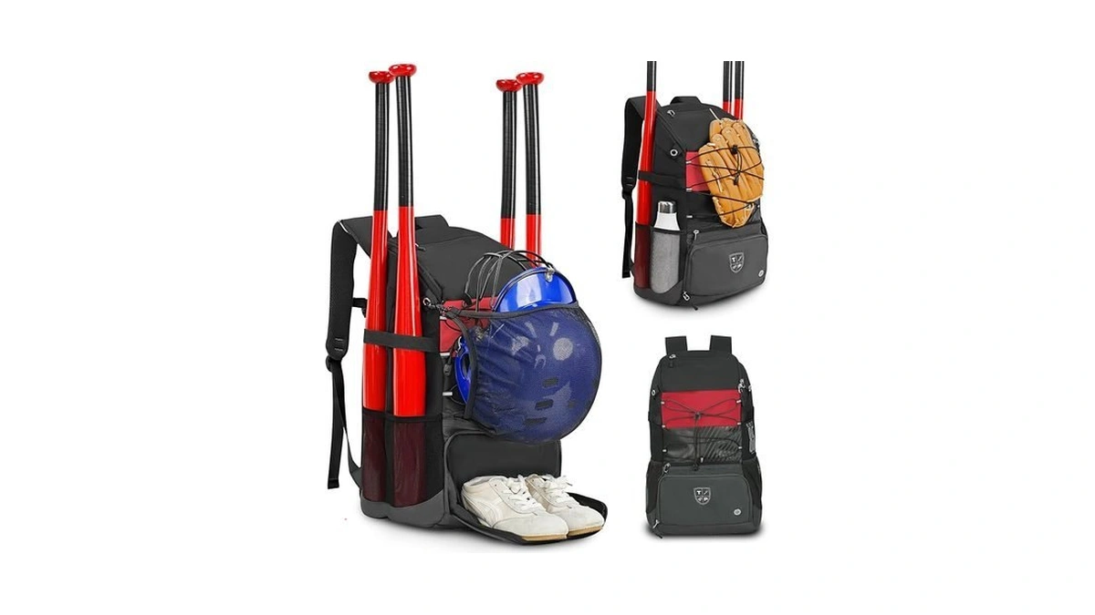 Opoalo Baseball Bag For 4 Bats, Softball Backpack With Shoe