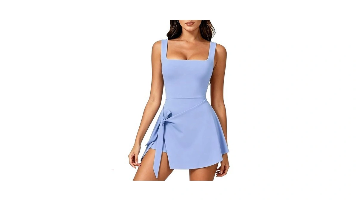 Tennis Athletic Dress For Women With Built-in Shorts – Crisscross