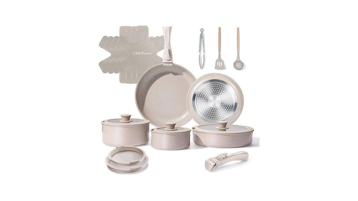Chef Power Ceramic Nonstick Pots And Pans Set 19 Piece
