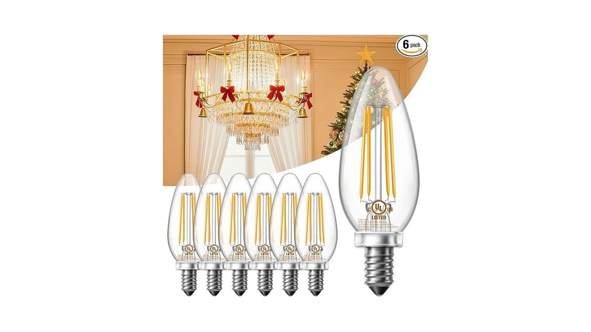 Daybetter E12 Candelabra Bulbs 40w Equivalent, Dimmable Chandelier Light Bulbs,