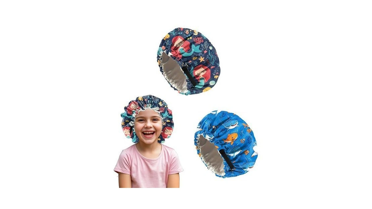 Deokke 2 Pcs Kids Bonnets For Girls Boys Satin Hair